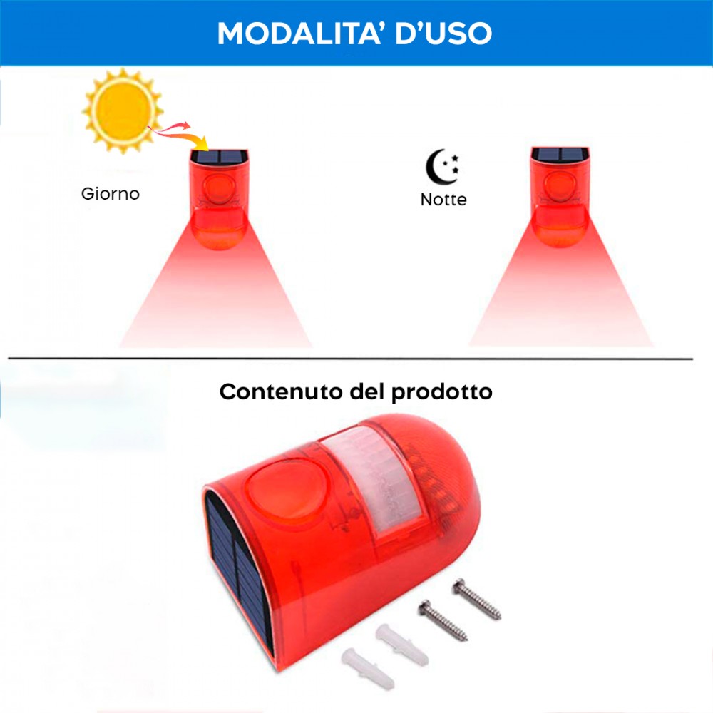 Allarme Infrarossi Luce Solare 02238 Sirena...