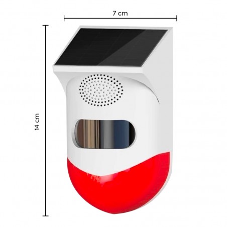 Allarme Infrarossi Esterno Ricarica Solare Sirena Antifurto 120db Angolo da 110°