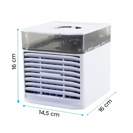 Condizionatore Portatile da Tavolo 802985 Mini Refrigerante Cromoterapia 7 LED