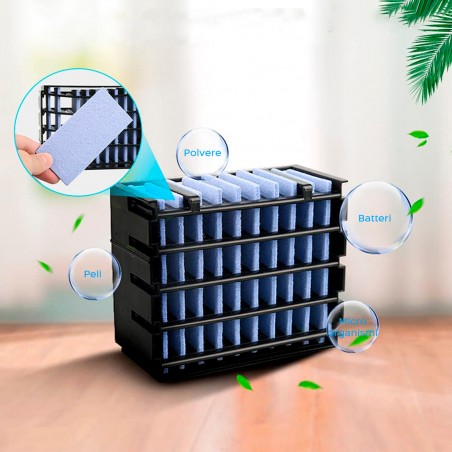 Condizionatore Portatile da Tavolo 802985 Mini Refrigerante Cromoterapia 7 LED