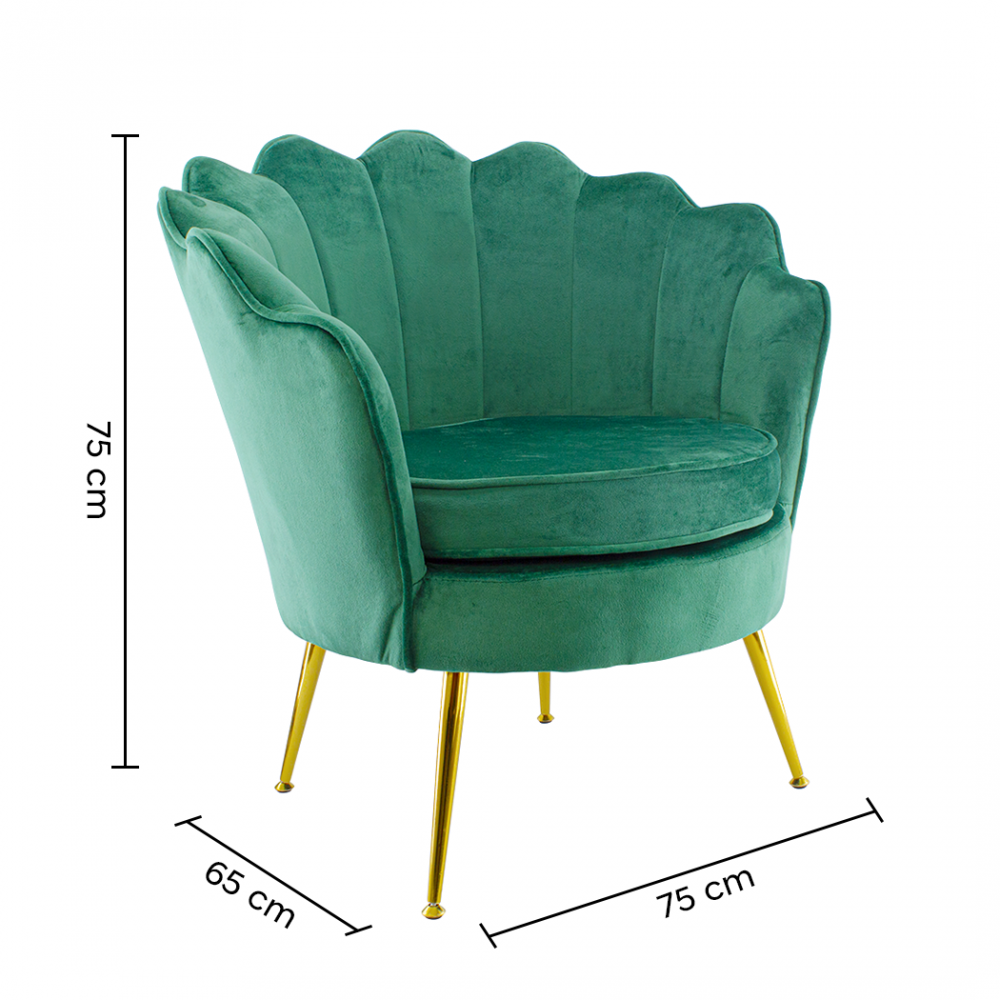 Poltrona Schienale a Conchiglia VENERE in...