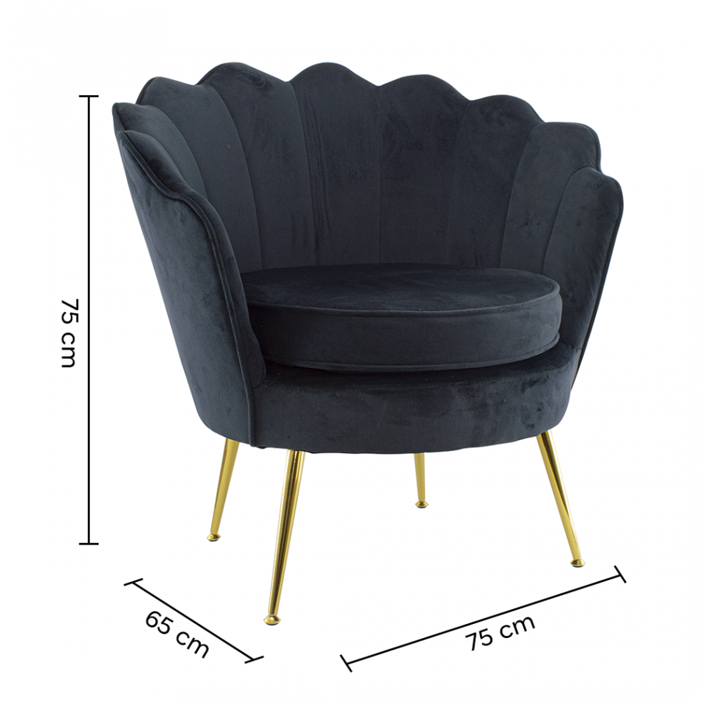 Poltrona Schienale a Conchiglia VENERE in...