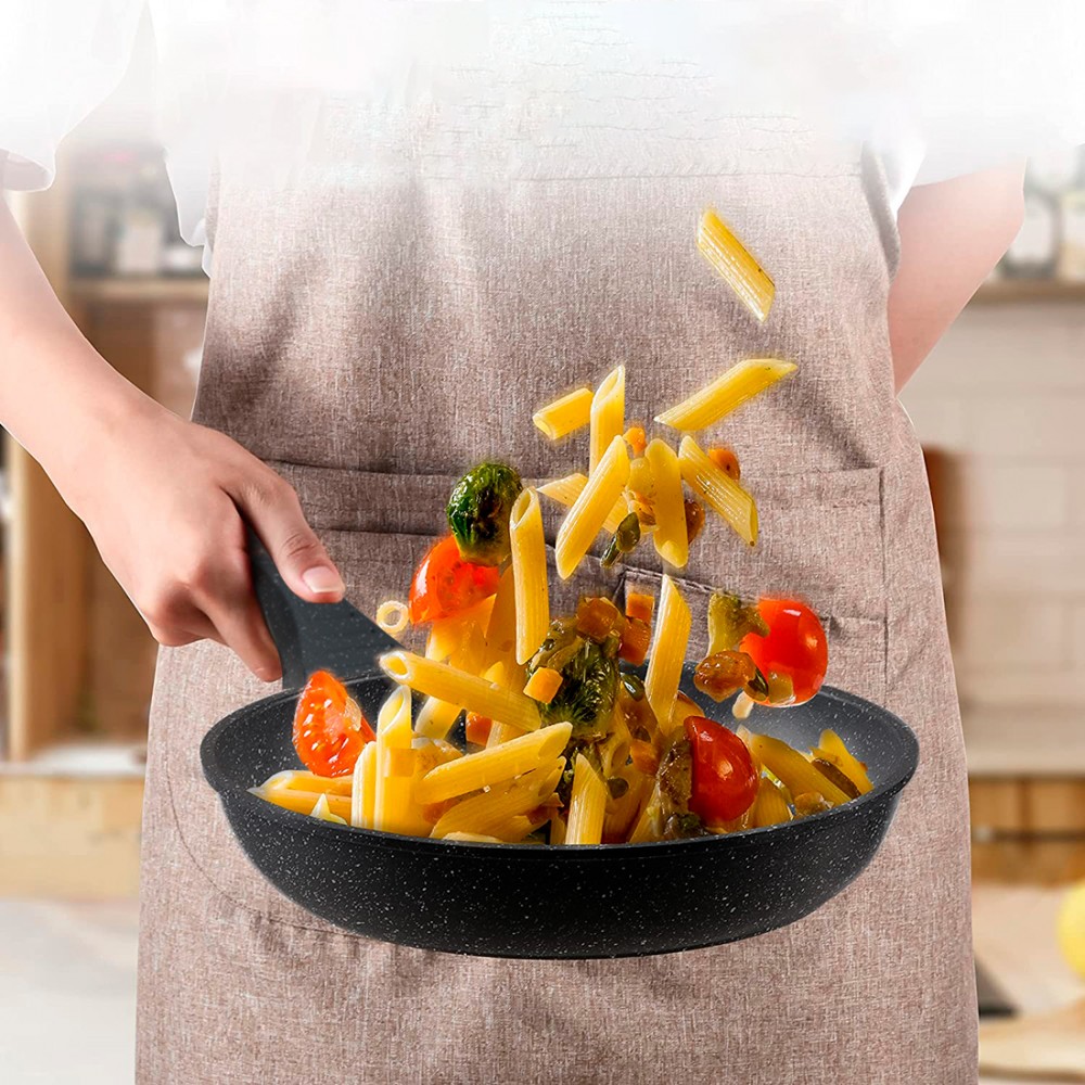 Set Padelle 7pz NERE in pietra vulcanica...