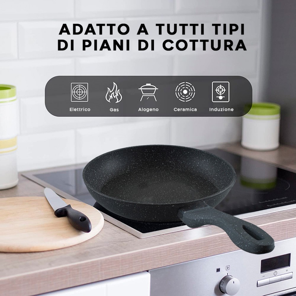 Set Padelle 7pz NERE in pietra vulcanica...