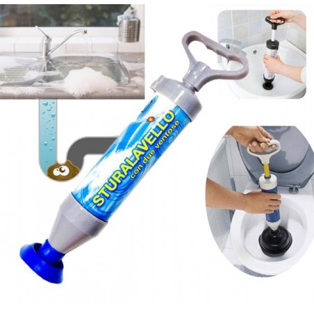 Pompa sturalavandini scarichi e wc con maniglia a tiraggio manuale libera tubi senza alcun sforzo