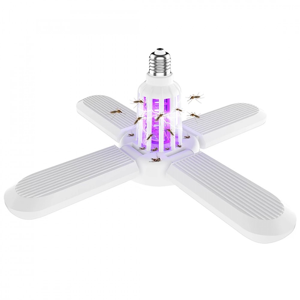 Lampada Antizanzare Multifunzione 091671 Lampadina a Ventaglio LED UV Pieghevole