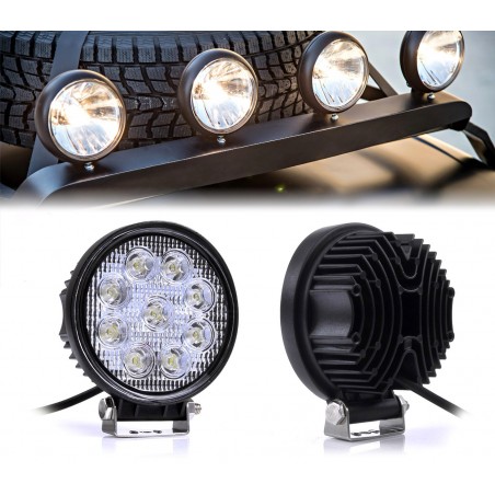 Faro led tondo per auto camion e barche off road impermeabile e resistente alla polvere 27 watt luce bianca