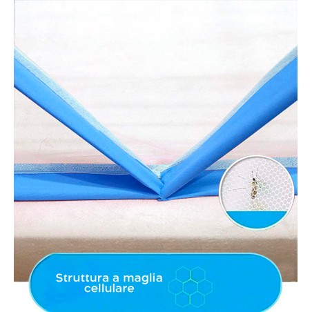 Zanzariera per Letto 103387 Pieghevole Esagonale Rete Nylon Taglia L 190x160cm