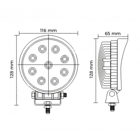 Faro led tondo per auto camion e barche off road impermeabile e resistente alla polvere 27 watt luce bianca