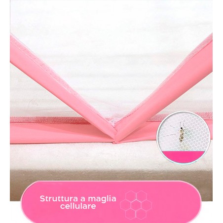 Zanzariera per Letto 103363 Pieghevole Esagonale Rete Nylon Taglia S 190x100cm