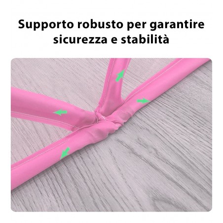 Zanzariera per Letto 103387 Pieghevole Esagonale Rete Nylon Taglia L 190x160cm