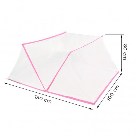 Zanzariera per Letto 103363 Pieghevole Esagonale Rete Nylon Taglia S 190x100cm