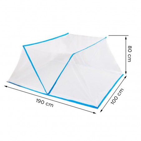 Zanzariera per Letto 103363 Pieghevole Esagonale Rete Nylon Taglia S 190x100cm