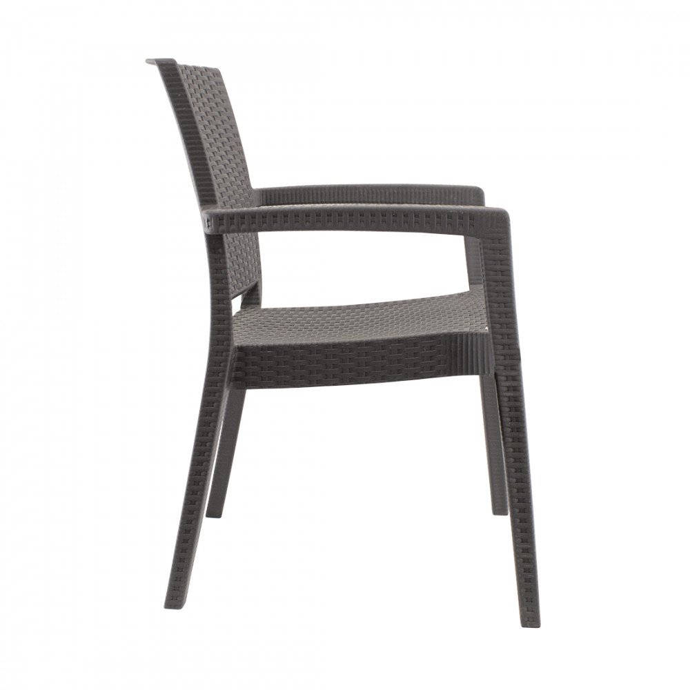 Set 4 Sedie NARCISO in Resina Effetto Rattan da...