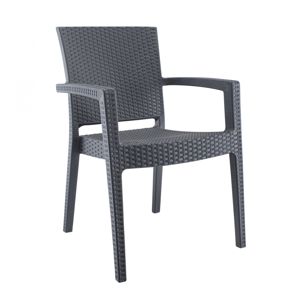 Set 4 Sedie NARCISO in Resina Effetto Rattan da...