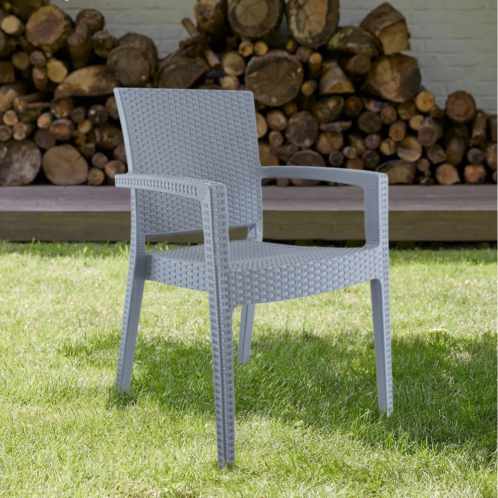 Set 6 Sedie NARCISO in Resina Effetto Rattan da...