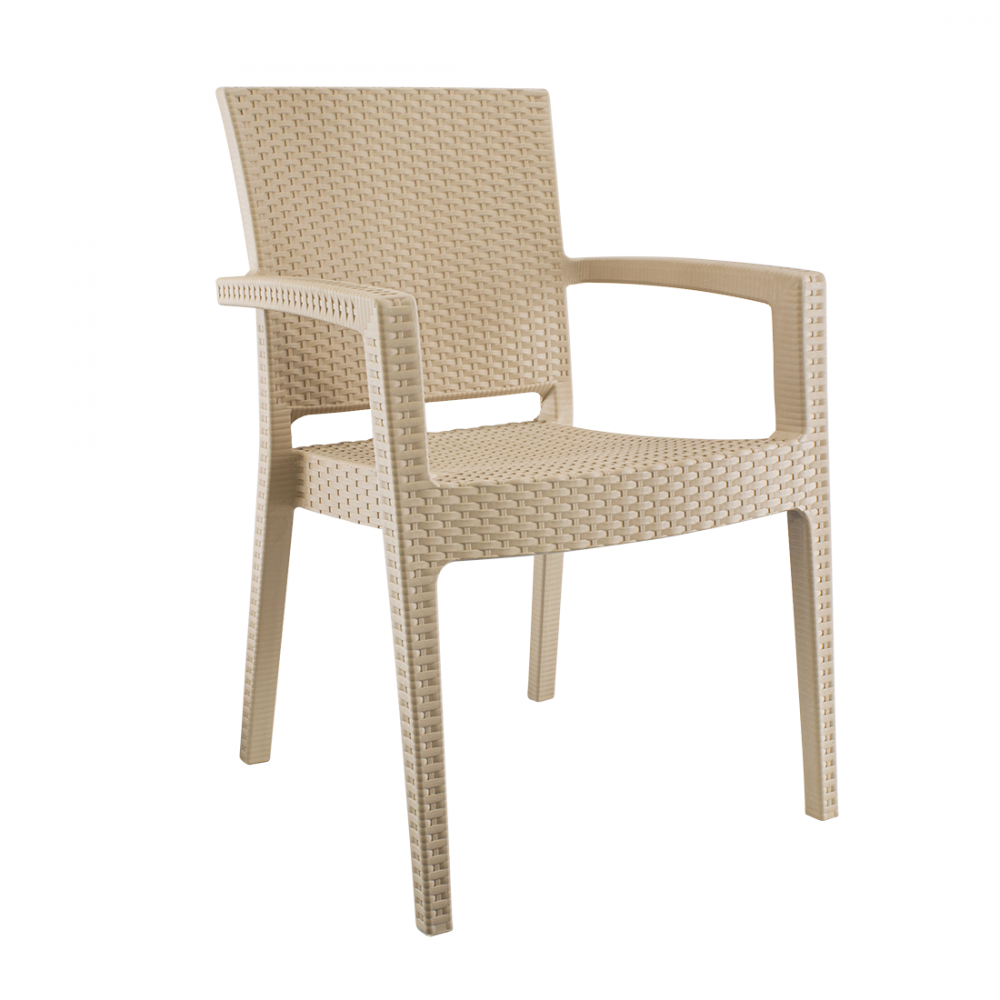 Set 6 Sedie NARCISO in Resina Effetto Rattan da...