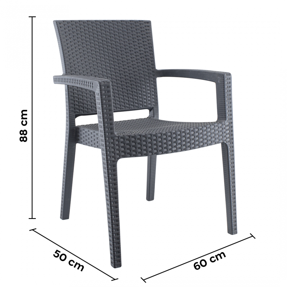 Set 6 Sedie NARCISO in Resina Effetto Rattan da...