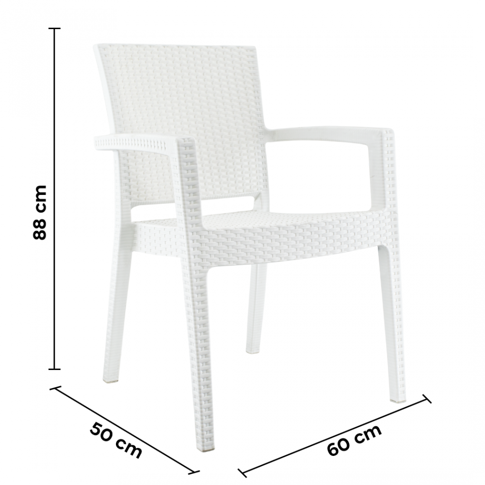 Set 6 Sedie NARCISO in Resina Effetto Rattan da...