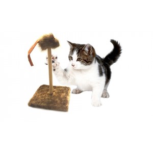 Tiragraffi con molla topino oscillante a peluche gioco  per gatti 2