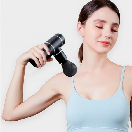 Pistola Massaggiante 63009 a Percussioni Ricaricabile Portatile con 4 Velocità