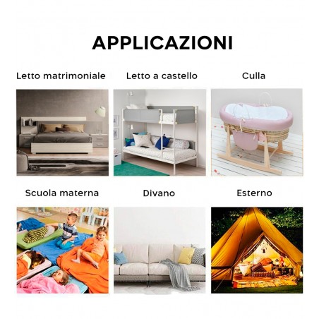 Zanzariera per Letto 103363 Pieghevole Esagonale Rete Nylon Taglia S 190x100cm