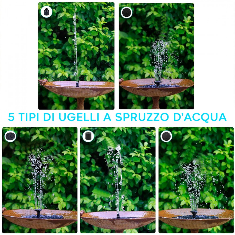 Fontana Ricarica Solare 292586 Pompa con Ugelli...