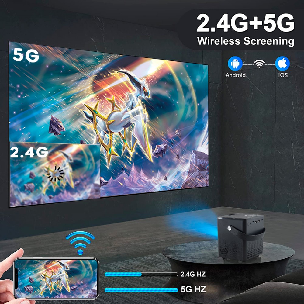 Mini Proiettore WI-FI 321345 Ultra 4K Schermo...