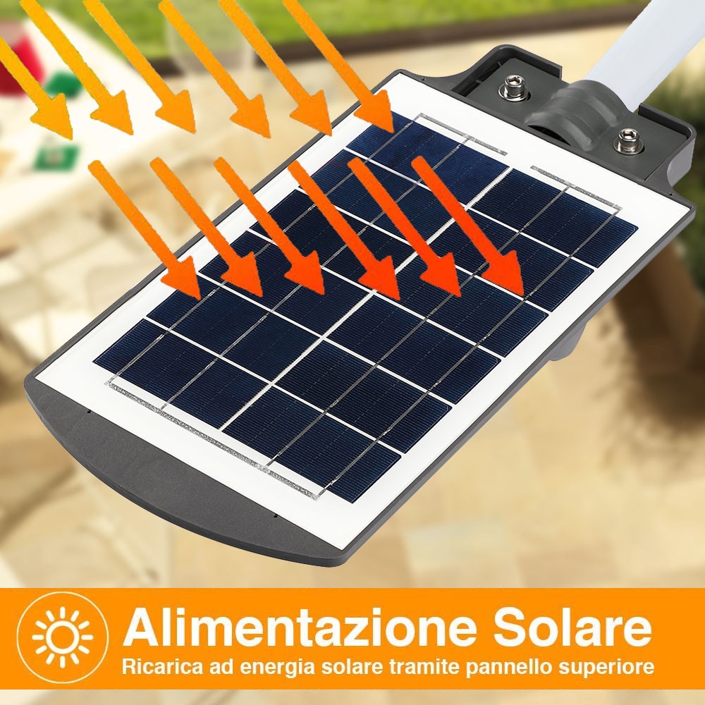 Lampione a ricarica solare 803000 con sensore...
