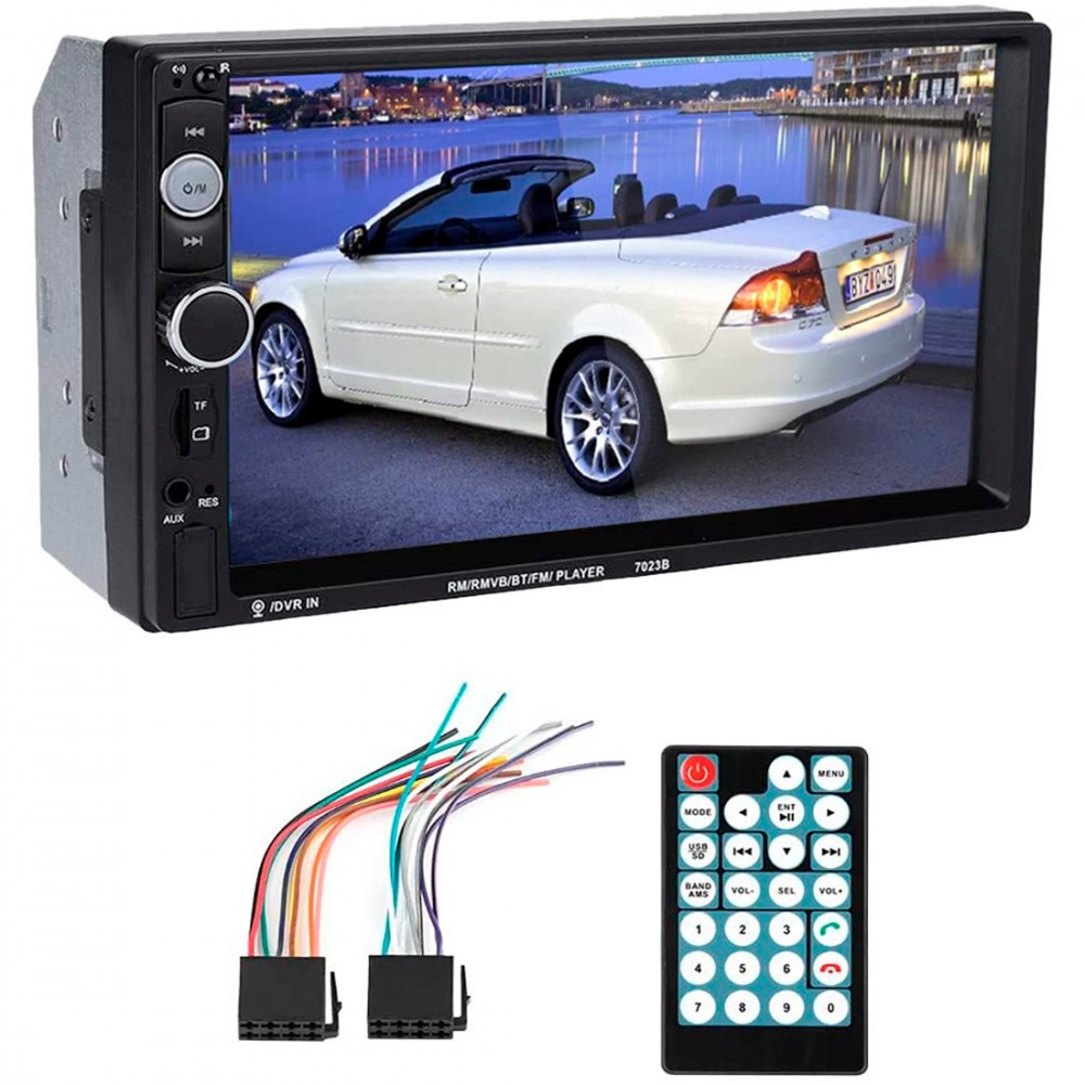Stereo Auto 2 Din MP5 Radio FM Display 7" Bluetooth Touch Screen con Telecomando