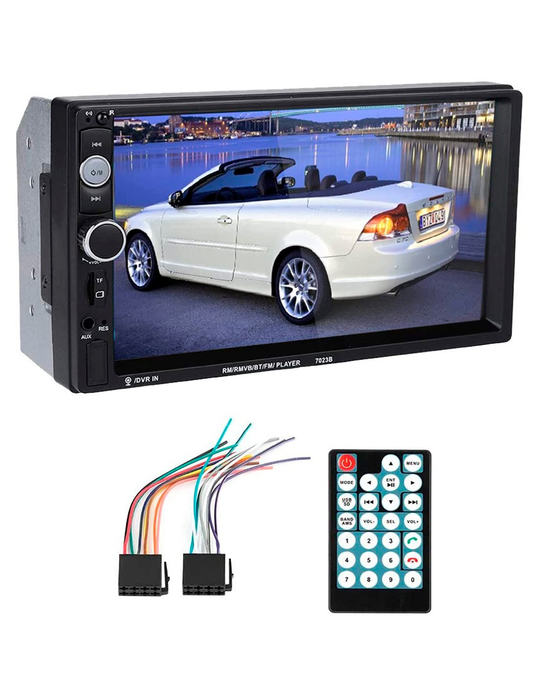 Stereo Auto 2 Din MP5 Radio FM Display 7 Bluetooth Touch Screen con  Telecomando
