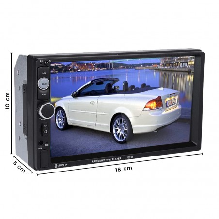 Stereo Auto 2 Din MP5 Radio FM Display 7" Bluetooth Touch Screen con Telecomando