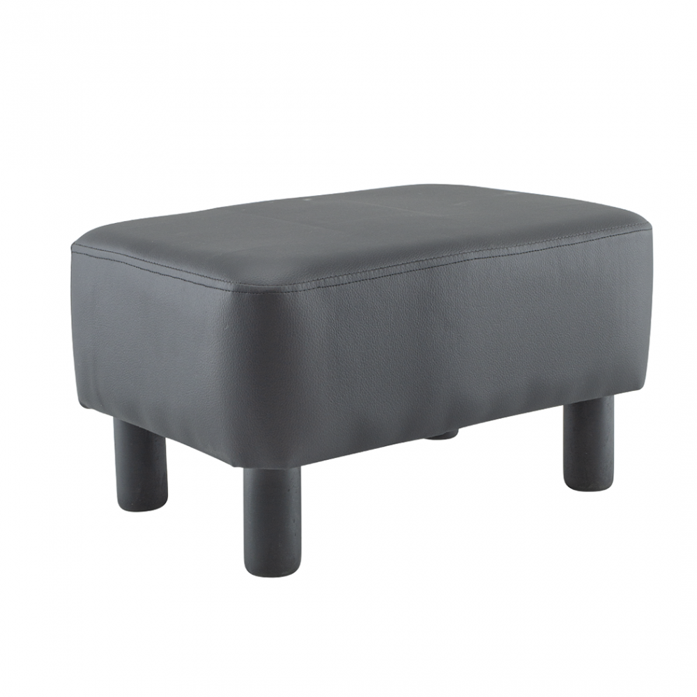 Poggiapiedi Pouf Rettangolare Ecopelle Piedini in Legno Sgabello Camera da Letto