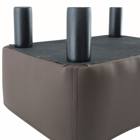 Poggiapiedi Pouf Rettangolare Ecopelle Piedini in Legno Sgabello Camera da Letto