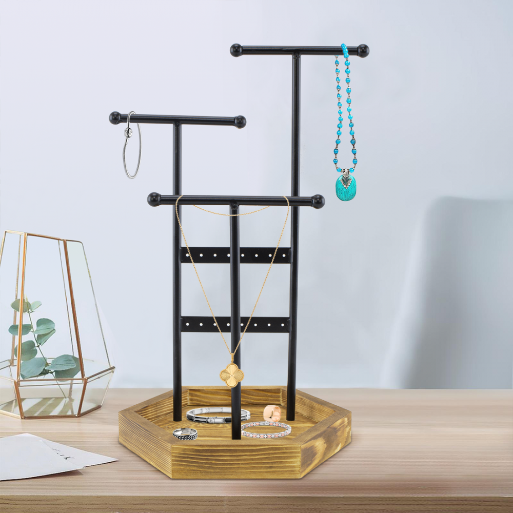 Portagioie Vassoio in Legno Espositore Gioielli...