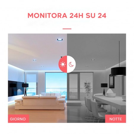 Telecamera di Sicurezza Wireless Full HD Q-S036 Rotazione 360° Visione Notturna