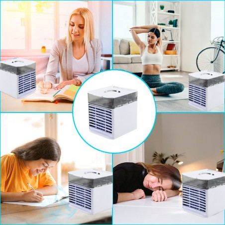 Condizionatore Portatile da Tavolo 802985 Mini Refrigerante Cromoterapia 7 LED