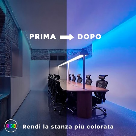 Striscia LED Multicolore 5mt 71989 Neon RGB 120 LED Impermeabile con Telecomando