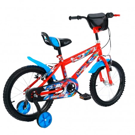 Bicicletta Magic Bambini Taglia 16" Linea BOOM Età 5-7 anni Rotelle di Supporto