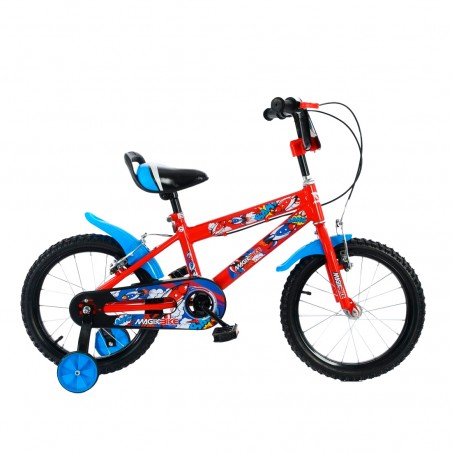 Bicicletta Magic Bambini Taglia 16" Linea BOOM Età 5-7 anni Rotelle di Supporto