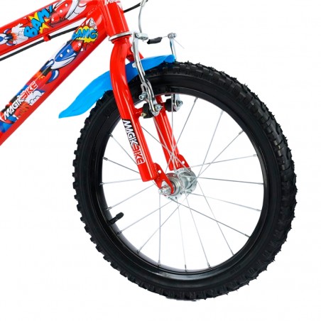 Bicicletta Magic Bambini Taglia 16" Linea BOOM Età 5-7 anni Rotelle di Supporto
