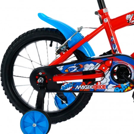 Bicicletta Magic Bambini Taglia 16" Linea BOOM Età 5-7 anni Rotelle di Supporto