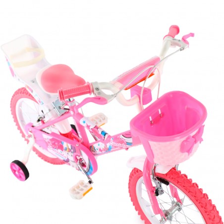 Bicicletta Magic Bambina Taglia 16" Linea UNICORN Età 5-7 anni Rotelle e Cestino