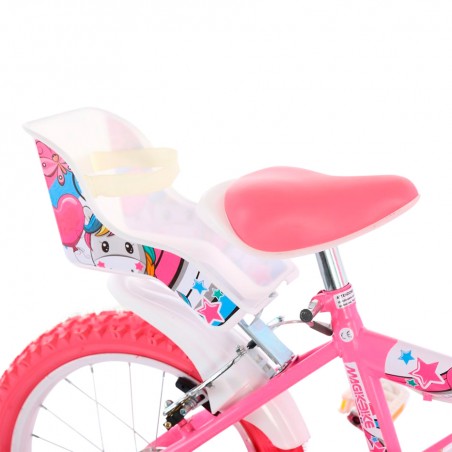 Bicicletta Magic Bambina Taglia 16" Linea UNICORN Età 5-7 anni Rotelle e Cestino