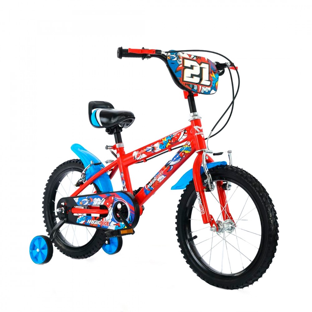 Bicicletta Magic Bambini Taglia 12" Linea BOOM Età 3-5 anni Rotelle di Supporto