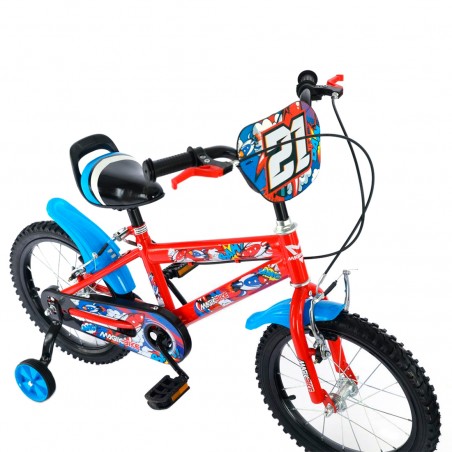 Bicicletta Magic Bambini Taglia 12" Linea BOOM Età 3-5 anni Rotelle di Supporto