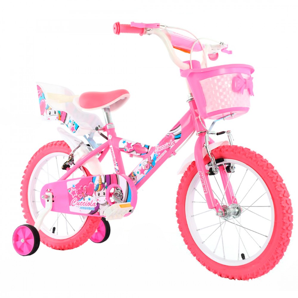 Bicicletta Magic Bambina Taglia 12" Linea UNICORN Età 3-5 anni Rotelle e Cestino