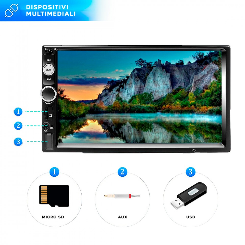 Stereo Auto 2 Din MP5 Radio FM Display 7"...