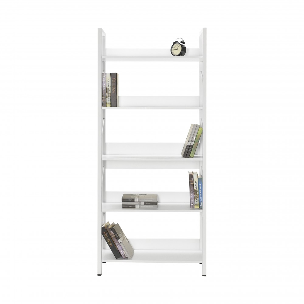 Libreria in Legno KTP750 Scaffale Design Moderno 5 Ripiani per Ufficio 73x176x35