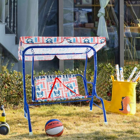 Dondolo da Giardino per Bambini COVERI Parasole Cinture di Sicurezza a 2 Posti
